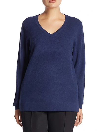 Shop Saks Fifth Avenue Plus V-neck Cashmere Knitted Sweater