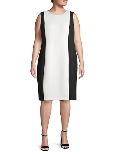 Shop Calvin Klein Plus Colorblock Knee-length Dress