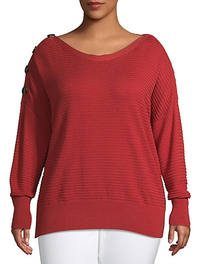 Shop Laundry By Shelli Segal Plus Ribbed Sweater