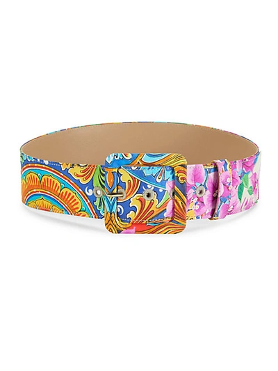 Shop Dolce & Gabbana Multicolored Floral-print Belt