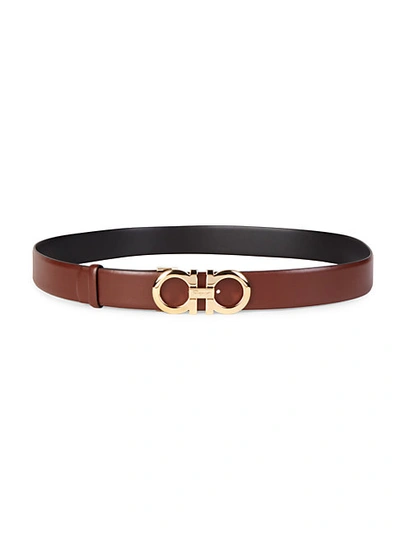 Shop Ferragamo Gancini Leather Belt