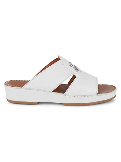 Shop Bally Hakman Leather Slide Sandals