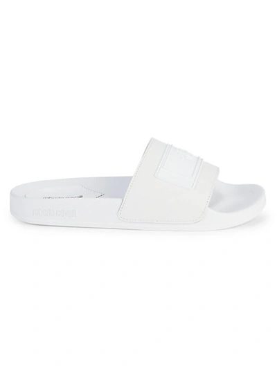 Shop Roberto Cavalli Logo Crest Slides