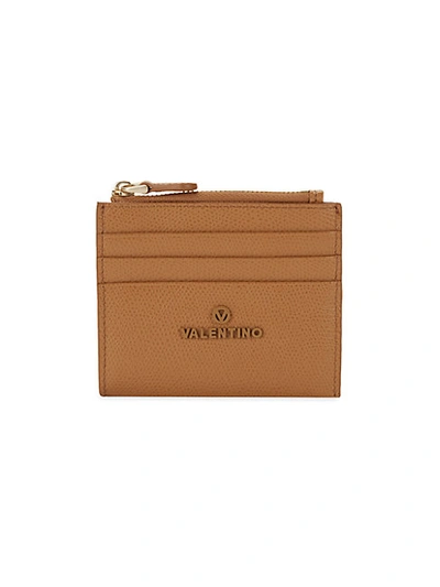 Shop Valentino By Mario Valentino Gia Palmellato Pebbled-leather Card Holder