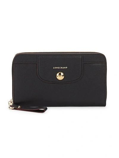 Shop Longchamp Zip-around Leather Wallet