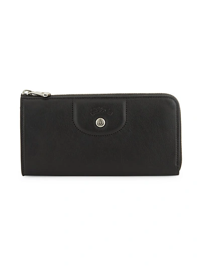 Shop Longchamp Half-zip Leather Wallet