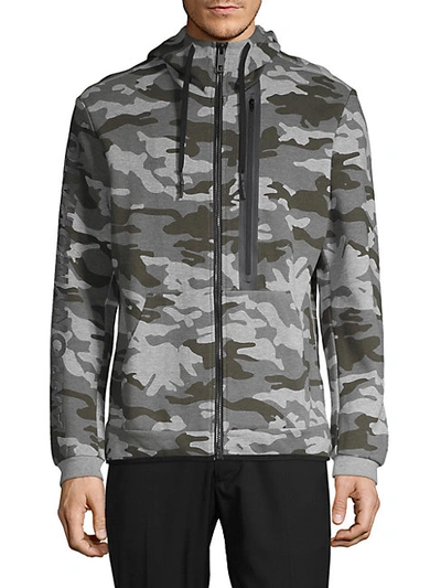 Shop Antony Morato Camouflage Fleece Hooded Jacket