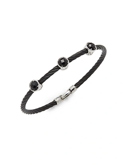 Shop Alor Stainless Steel Triple Onyx Bracelet