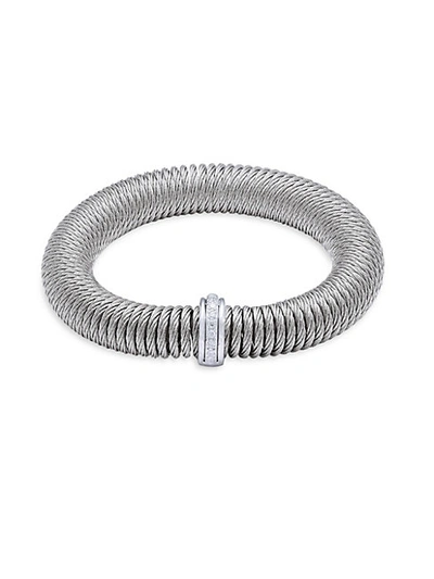 Shop Alor Stainless Steel, 18k White Gold & Diamond Bracelet