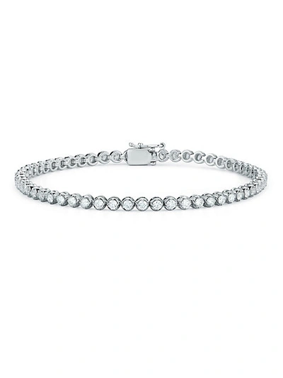Shop Nephora Diamond Trend 14k White Gold & Diamond Bezel Tennis Bracelet