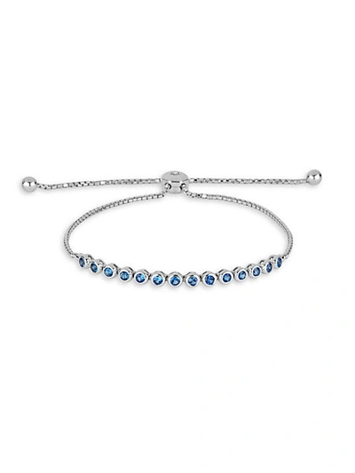 Shop Saks Fifth Avenue 14k White Gold & Blue Sapphire Bracelet