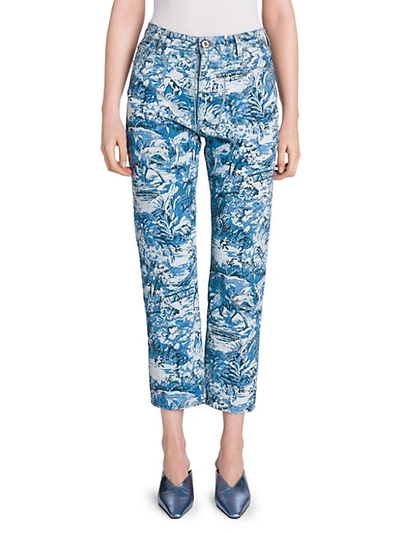 Shop Off-white Hi-rise Tapestry Printed Jeans