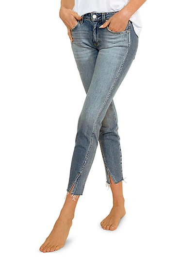 Shop Amo Twist Frayed-hem Skinny Ankle Jeans