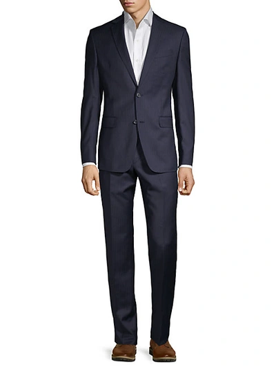 Shop Versace Modern-fit Pinstripe Stretch Wool Suit