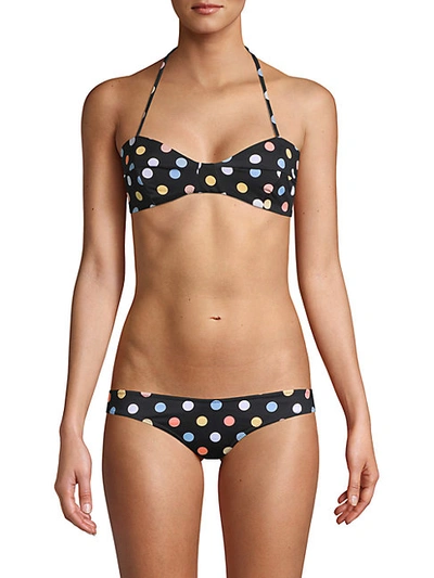 Shop Caroline Constas Kali Polka-dot Halter Bikini Top