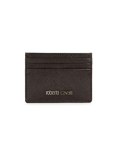 Shop Roberto Cavalli Saffiano Leather Card Case