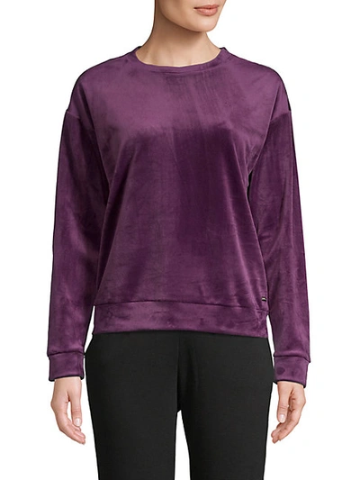 Shop Marc New York Long-sleeve Velvet Sweatshirt
