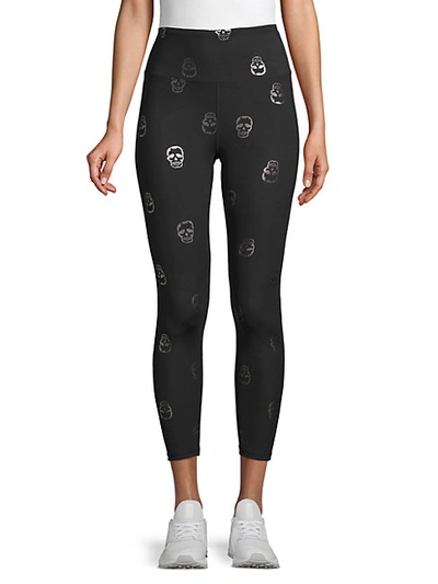 Shop Nanette Lepore Foil Skull-print Leggings