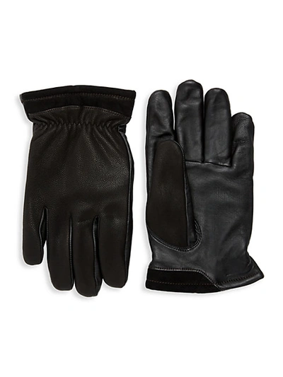 Shop Ugg Leather Faux Fur-lined Tech Gloves