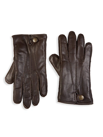 Shop Ugg Metisse Leather & Faux Fur Tech Gloves