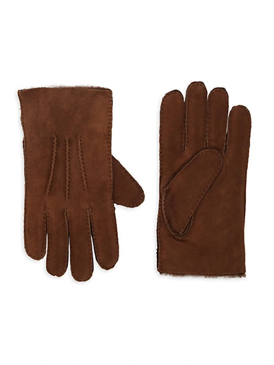 Shop Portolano Shearling-lined Suede Gloves
