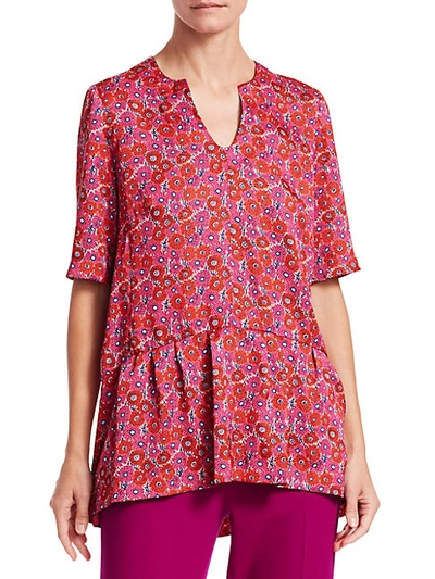 Shop Lela Rose Floral Peplum Top