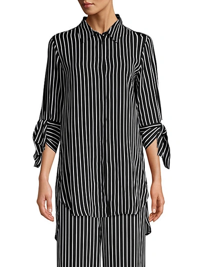 Shop Beatrice B Tie-sleeve Striped Blouse