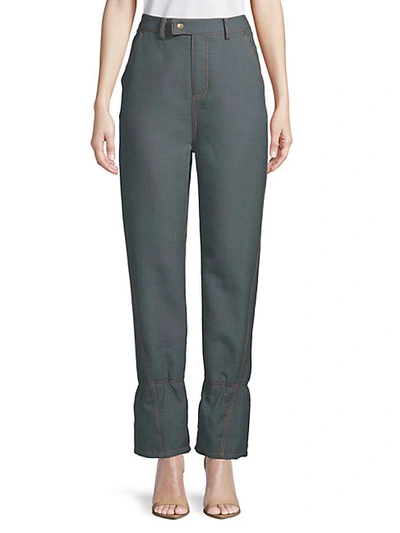 Shop Rosie Assoulin Cuffed Up Wool Jeans