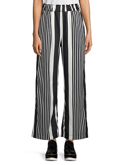 Shop Haute Rogue Striped Wide-leg Pants