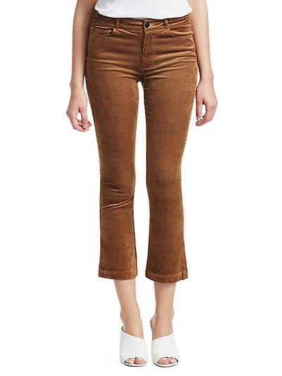 Shop Paige Jeans Colette High-rise Crop Corduroy Trousers