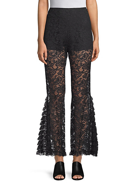 lace flare trousers