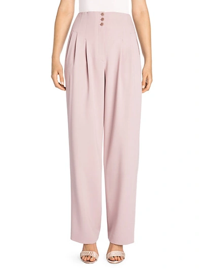 Shop Giorgio Armani Wide-leg Crop Button Detail Pleated Virgin Wool Wide Leg Pants