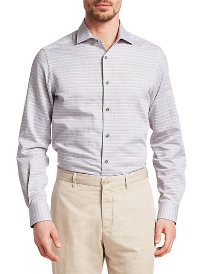 Shop Saks Fifth Avenue Collection Thin Stripe Woven Shirt