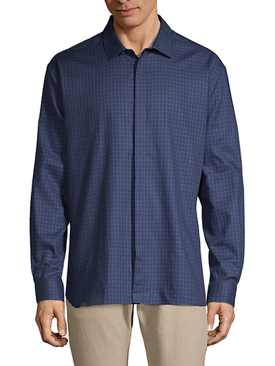 Shop John Varvatos Slim-fit Long-sleeve Plaid Shirt
