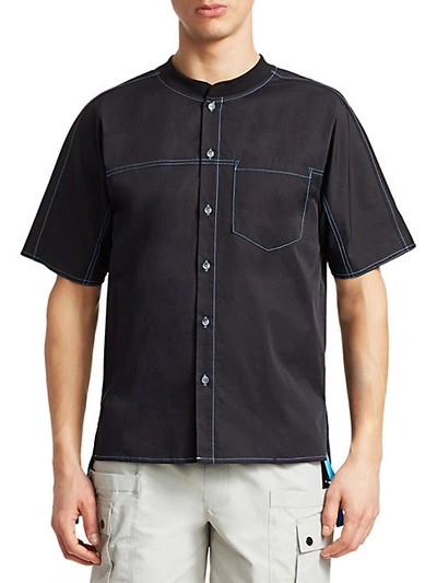 Shop Madison Supply Baseball Collar Short-sleeve Shirt