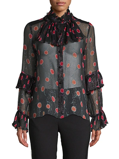 Shop Anna Sui Pleated Pop Bouquet Blouse