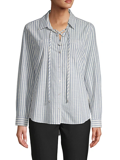 Shop Karl Lagerfeld Stripe Lace-up Tunic