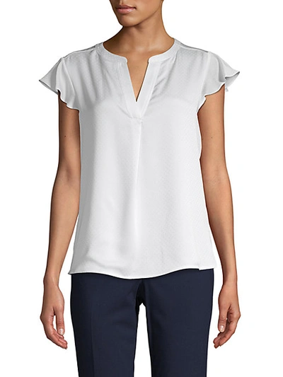 Shop Calvin Klein Petite Dotted Cap-sleeve Top