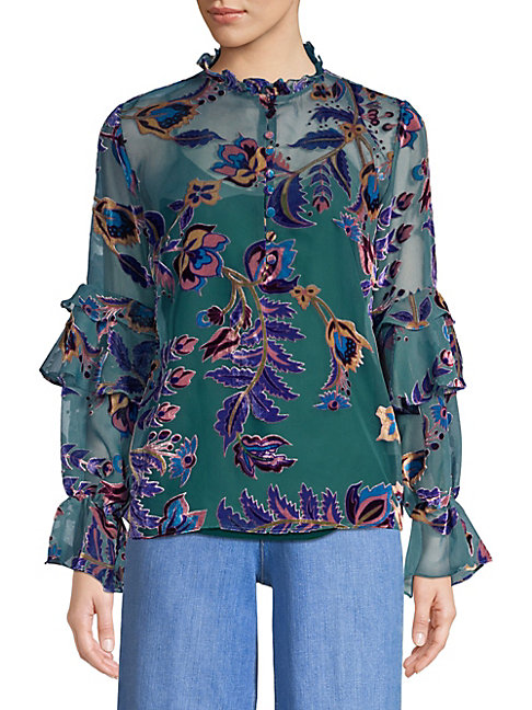 velvet sheer top