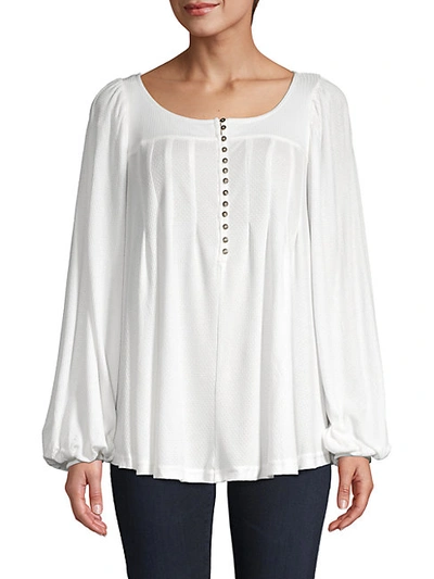 Shop Free People Balloon-sleeve Half-button Top