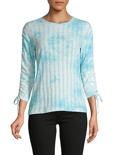 Shop Design History Ruched Tie-dyed Top