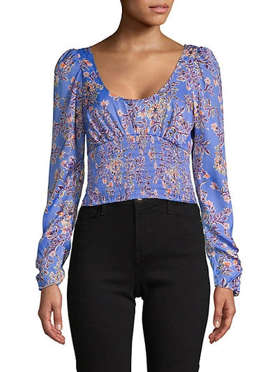 Shop Free People Santiago Floral Peasant Top