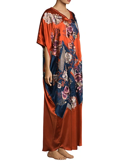 Shop Natori Floral Silk Caftan