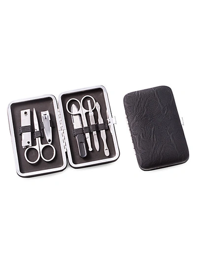 Shop Bey-berk 9-piece Suede & Stainless Steel Manicure Set