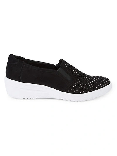 Shop Anne Klein Yates Studded Slip-on Wedge Sneakers