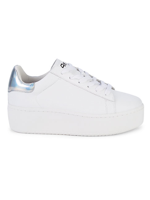 womens white platform trainers
