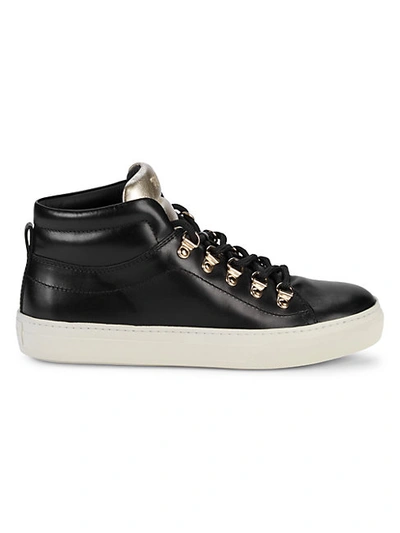 Shop Tod's Metallic Colorblock Leather High-top Sneakers