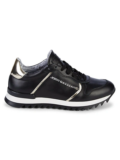 Shop John Galliano Leather Sneakers
