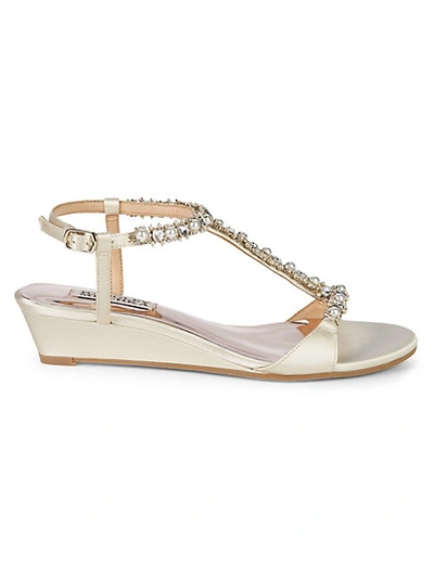 Badgley Mischka Yadira Embellished Wedge Sandals In Yellow ModeSens