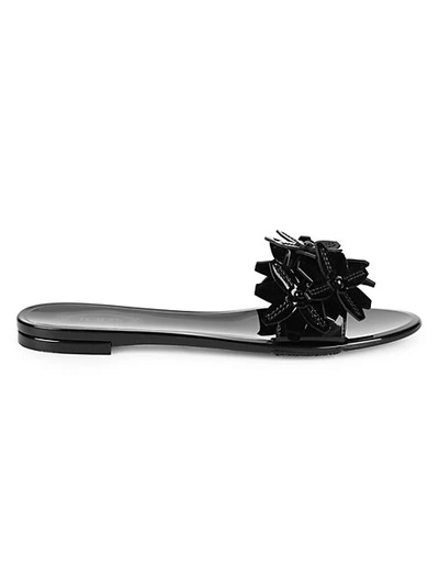 Shop Tod's Floral Embellished Patent Slides